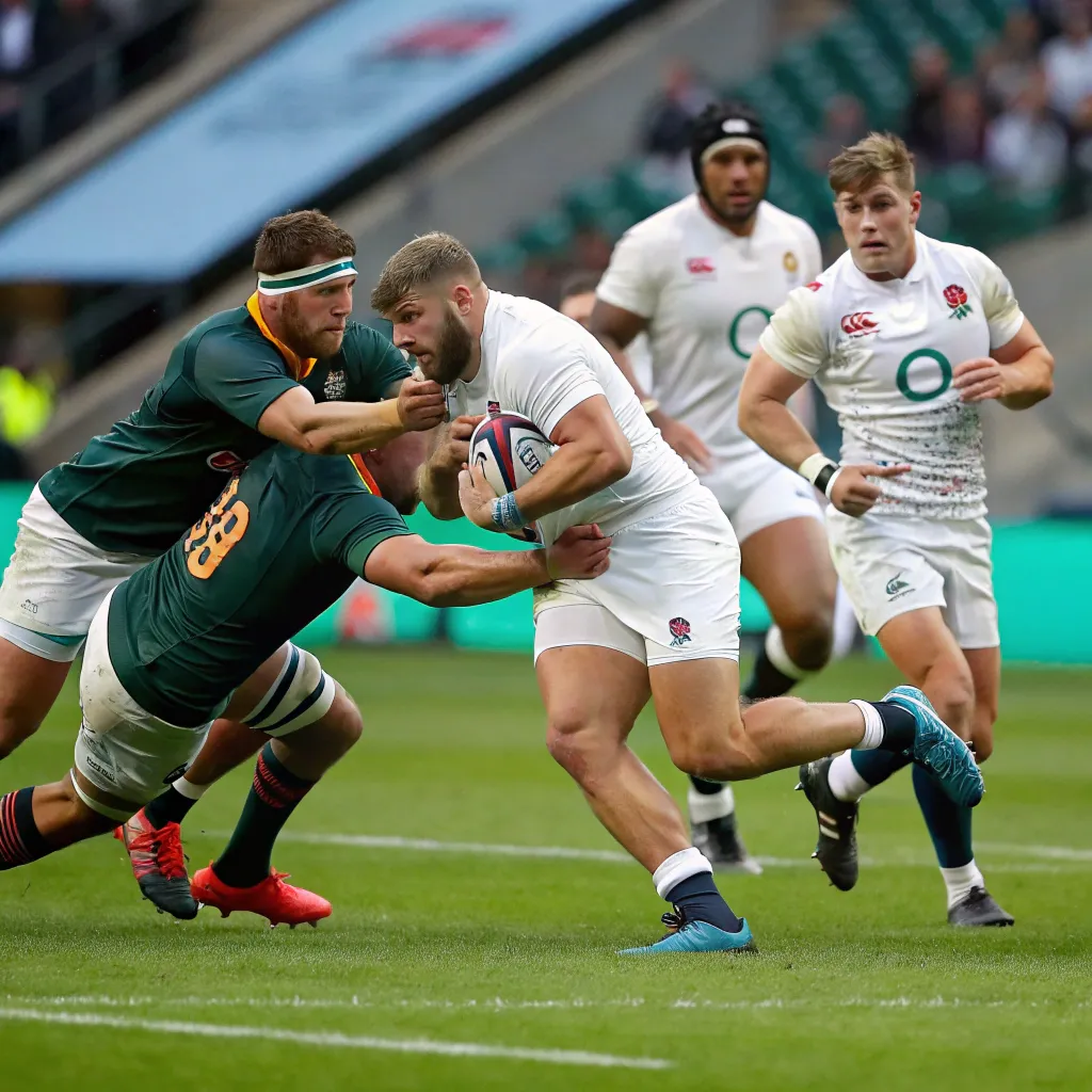 Rugby Team in Action